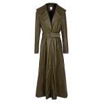 8 by YOOX LEATHER FULL-SKIRT TRENCH COAT
