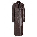 8 by YOOX LEATHER SINGLE-BREASTED MAXI COAT