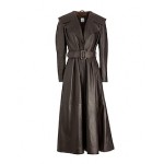 8 by YOOX LEATHER FULL-SKIRT TRENCH COAT
