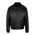 8 by YOOX PADDED LEATHER BOMBER