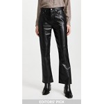 Recycled Leather Mid Rise Relaxed Boot Pants