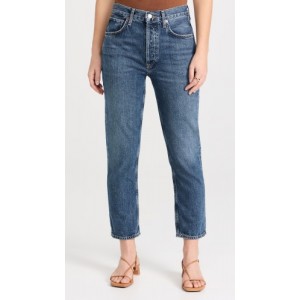 Riley Crop: High Rise Straight Jeans
