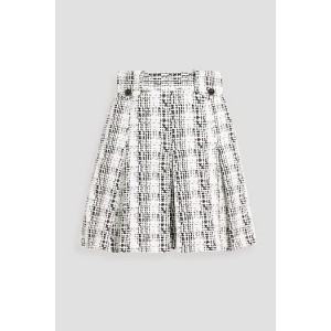 Pleated tweed mini skirt