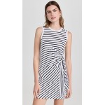 Classic Jersey Stripe Sleeveless Twist Dress