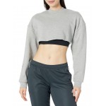 TrueCasuals Cropped Sportswear Sweatshirt HR9173 Medium Grey Heather