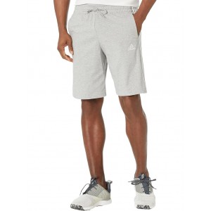 Essentials 3-Stripes Single Jersey Shorts Medium Grey Heather/White