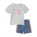 GFX Cotton Tee Color Short Set(Infant) Gray Heather