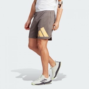 mens workout logo knit shorts