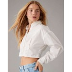 AE Cropped Corset Button-Up Shirt
