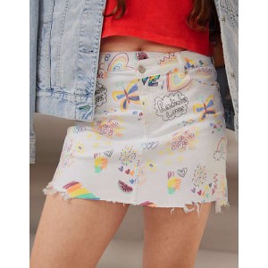 AE Pride Stretch High-Waisted Perfect Denim Mini Skirt