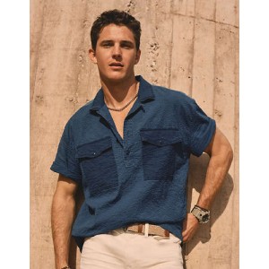 AE 24/7 Stretch Colorblock Button-Up Poolside Shirt