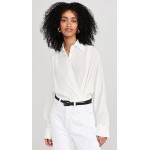 Convertible Pleated Wrap Shirt