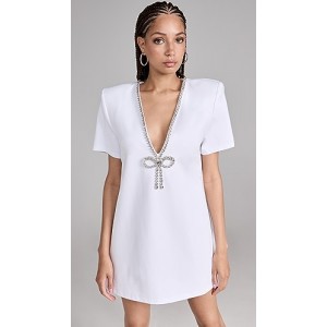 Crystal Bow V Neck T-Shirt Dress