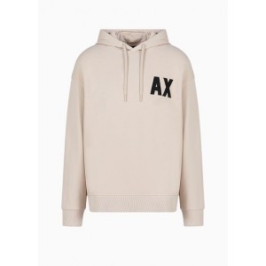 Hooded French terry cotton logo sweatshirt