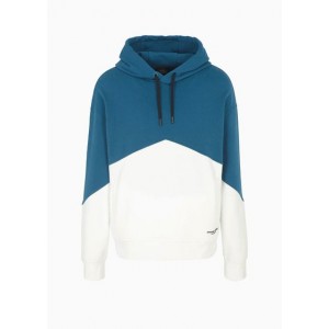 Milano New York two-tone french terry cotton hooded sweatshirt