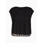 Pleated chiffon sleeveless blouse