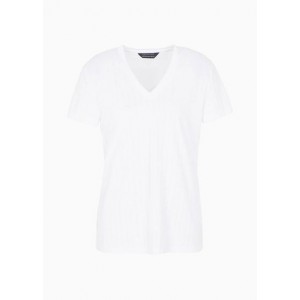 Regular fit all over devore logo jersey cotton v-neck t-shirt