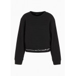 Heavy jersey cotton crew neck script logo sweatshirt