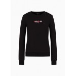 French terry cotton logo print crew neck sweatshirt