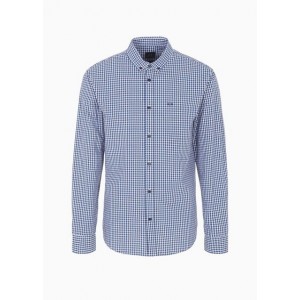 Regular fit yarn dyed cotton button up checkered shirt