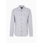 Slim fit yarn dyed cotton button up patterned shirt