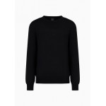 Merino wool blend logo lettering crew neck sweater