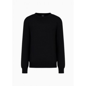 Merino wool blend logo lettering crew neck sweater