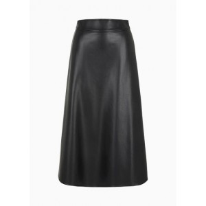 Long faux leather skirt