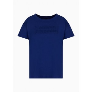 Armani Sustainability Values boyfriend fit organic jersey cotton logo lettering t-shirt