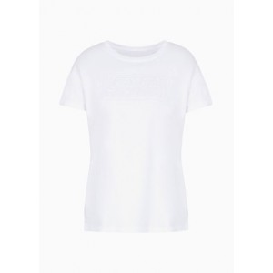 Armani Sustainability Values boyfriend fit organic jersey cotton logo lettering t-shirt