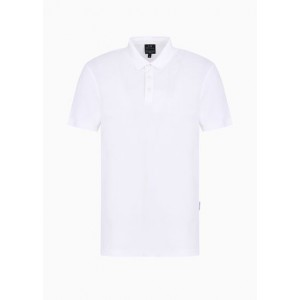 Armani Sustainability Values regular fit organic cotton pique logo polo shirt