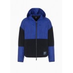 Zip up cotton poly fleece hooded drip logo jacket