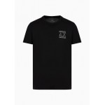 Slim fit mercerized jersey cotton logo t-shirt