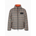 Milano New York reversible checkered laminate zip up puffer jacket