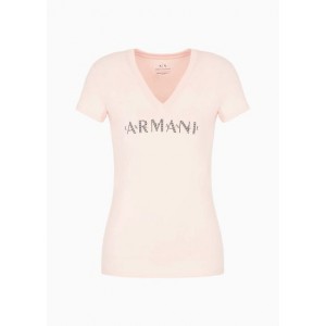 Armani Sustainability Values slim fit organic stretch cotton beaded logo t-shirt