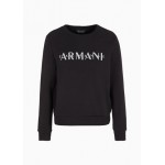 Armani Sustainability Values organic french terry cotton beaded logo crew neck sweatshirt