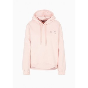 Cotton blend hooded beaded logo sweatshirt
