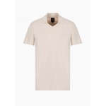 Stretch cotton pique polo shirt