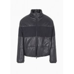 Genuine leather zip up jacket