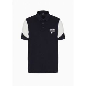 Regular fit polo shirt in color block piquet