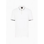 Regular fit pique polo shirt with logo tape