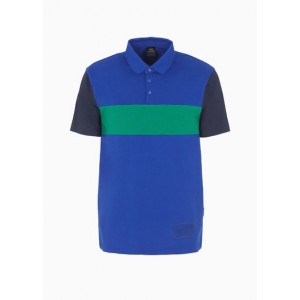 Armani Sustainability Values Milano New York regular fit color block polo shirt