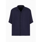 Boxy fit shirt with short sleeves in viscose