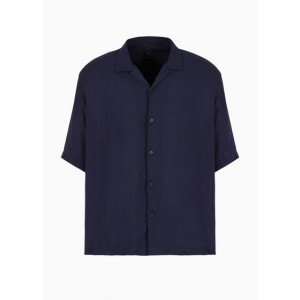 Boxy fit shirt with short sleeves in viscose