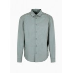 Slim-fit shirt in jacquard cotton blend