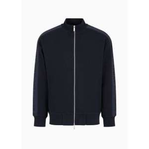 Full-zip sweatshirt in jacquard jersey