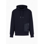 French terry cotton sweatshirt with contrasting patches