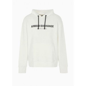 Armani Sustainability Values hooded logo lettering sweatshirt