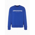 Armani Sustainability Values french terry cotton logo lettering crew neck sweatshirt