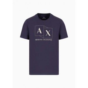 Slim fit T-shirt in mercerized cotton with logo print